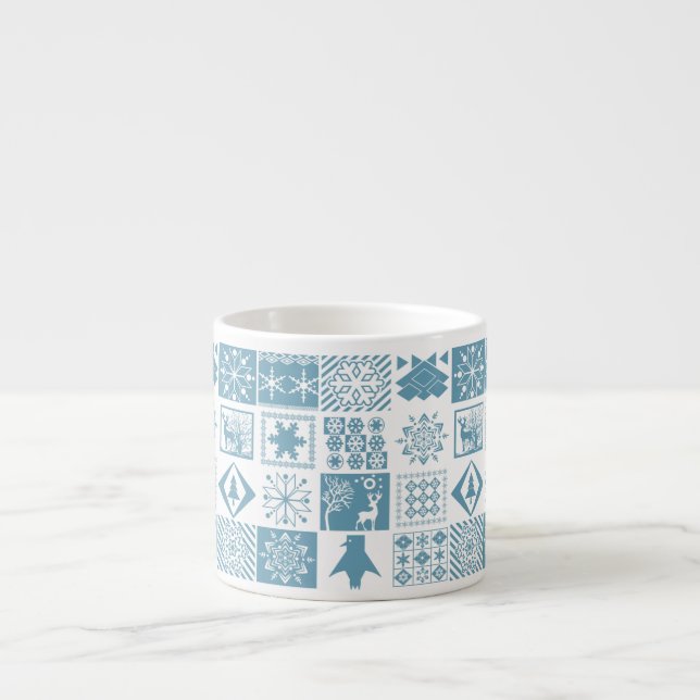 Sömlös snöflingan från jultomten inslag espressomugg (Framsidan)