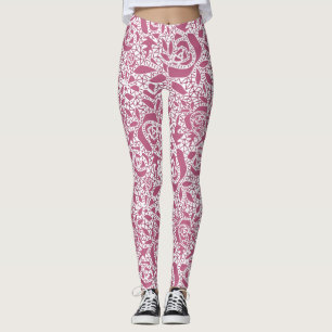 Sömlös snöre ro romantisk vintage röd lax leggings