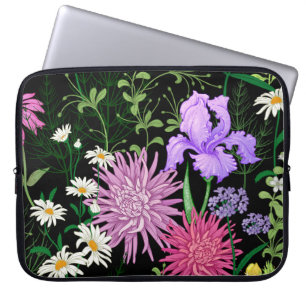 Sömlös sommar mönster. Vild blomkamomile, h Laptop Fodral