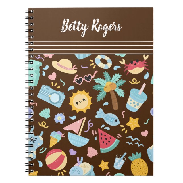 Sömlös sommarbakgrund anteckningsbok (Framsidan)