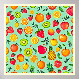 Sömlös sommarfruktdesign poster