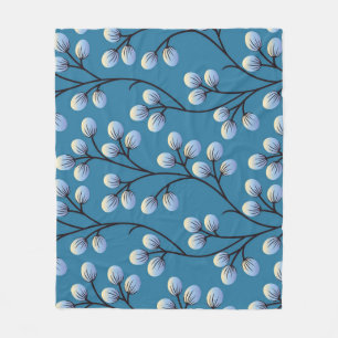 Sömlös söt blommönster-design fleecefilt