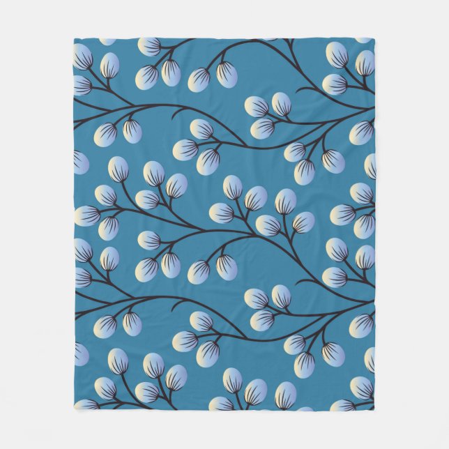 Sömlös söt blommönster-design fleecefilt (Framsidan)
