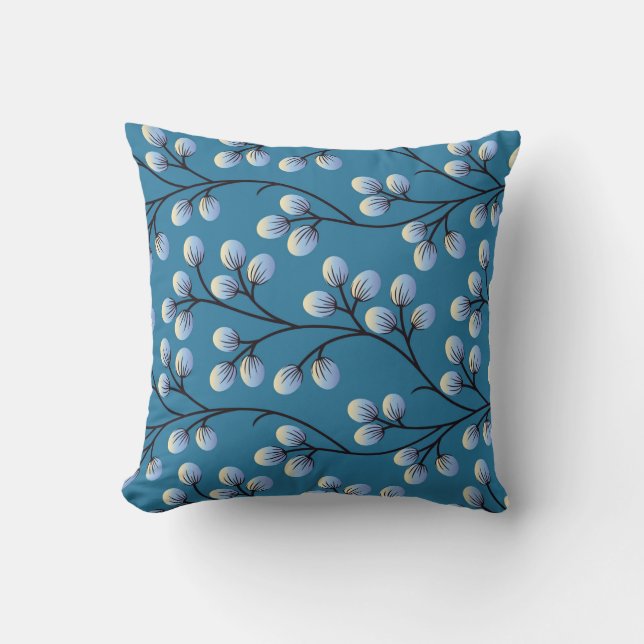 Sömlös söt blommönster-design kudde (Framsida)