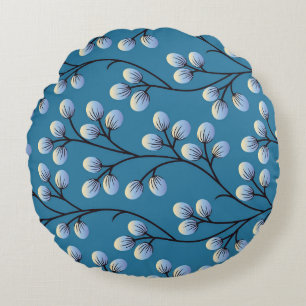 Sömlös söt blommönster-design rund kudde