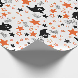 Sömlös Spöken och Stars Halloween Wrapping Papper Presentpapper