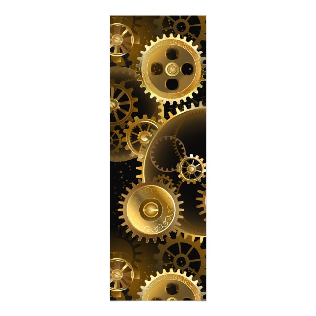 Sömlös Steampunk Mässingsväxlar Fototryck (Framsidan)