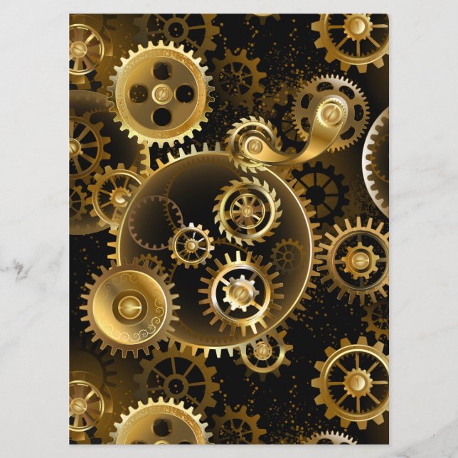 Sömlös Steampunk Mässingsväxlar Program (Framsida)
