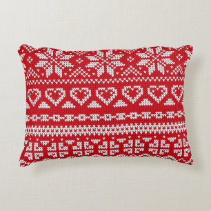 Sömlös stickande festitersvettare i Norge mönster  Prydnadskudde