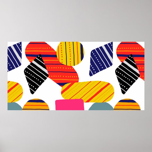 Sömlös stilren abstrakt handritad mönster. Vint Poster (Framsidan)