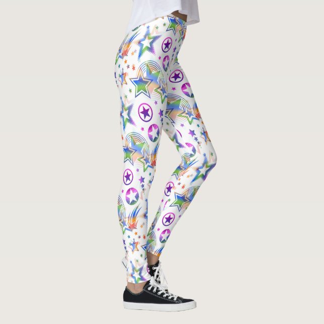 Sömlös stjärntatuering mönster färgat + dina idéer leggings (Höger)
