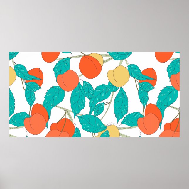 Sömlös struktur med frukt och blad poster (Framsidan)