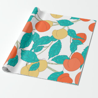 Sömlös struktur med frukt och blad presentpapper