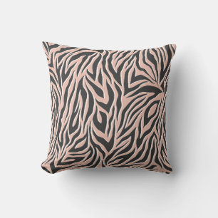 Sömlös svart kontur zebra mönstrad. Snyggtens vild Kudde