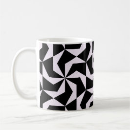 Sömlös svart och rosa abstrakt geometrisk hexagon kaffemugg