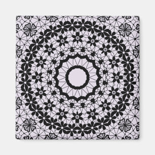 Sömlös svart snöre lacy retro dekoratromantisk magnet