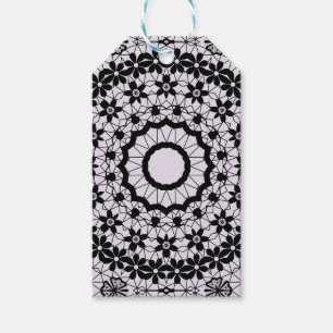 Sömlös svart snöre lacy retro dekoratromantisk presentetikett