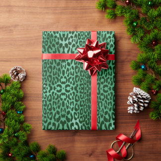 Sömlös Symmetrisk Leopard Djurmönster Presentpapper