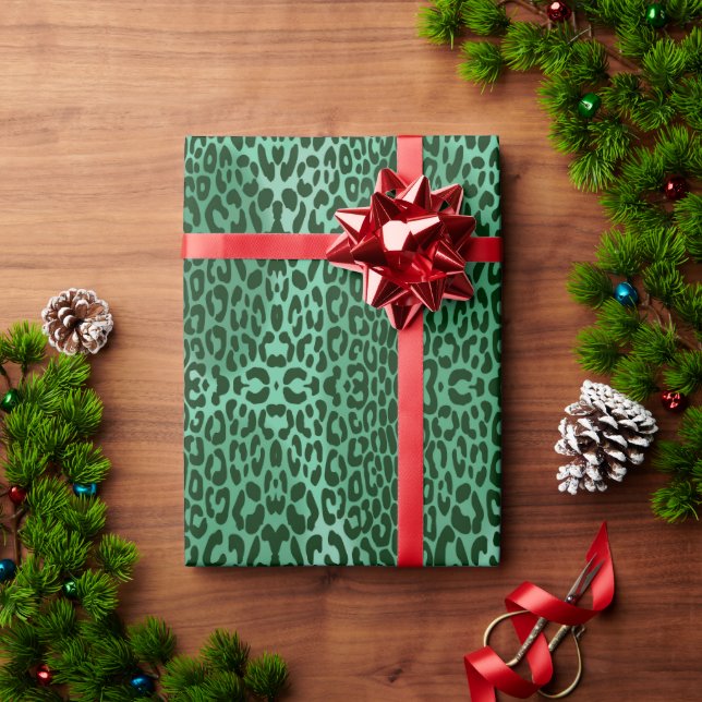 Sömlös Symmetrisk Leopard Djurmönster Presentpapper (Julgåva)