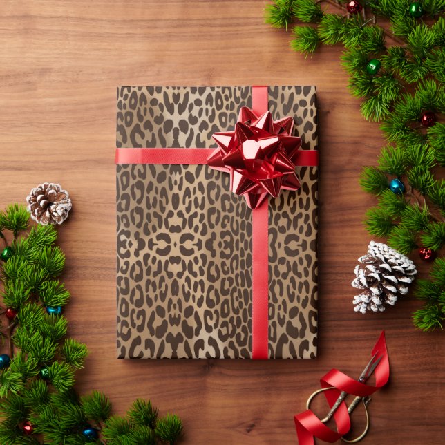 Sömlös Symmetrisk Leopard Djurmönster Presentpapper (Julgåva)