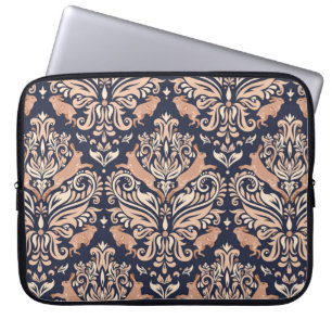Sömlös symmetrisk mönster i Damasken stil. Laptop Fodral