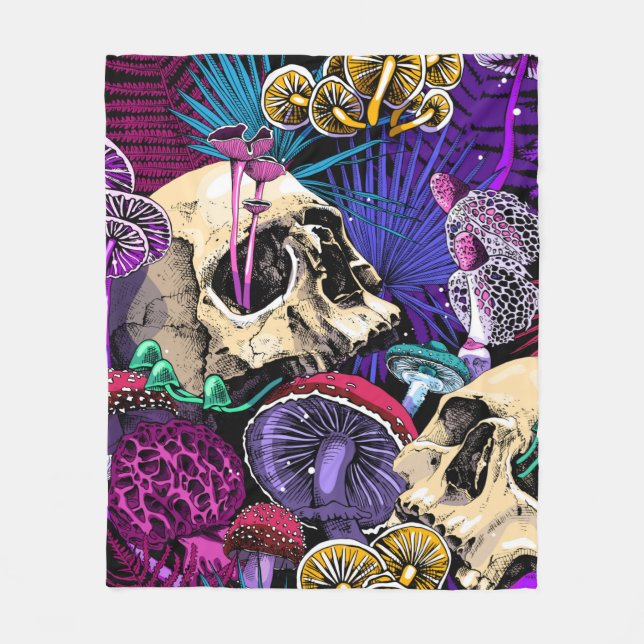 Sömlös tapet mönster. Bright Magic Psychedel Fleecefilt (Framsidan)