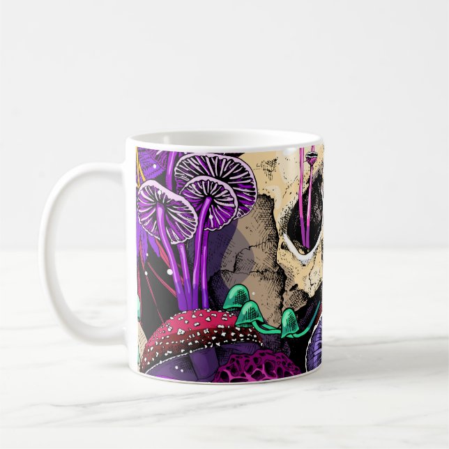 Sömlös tapet mönster. Bright Magic Psychedel Kaffemugg (Vänster)
