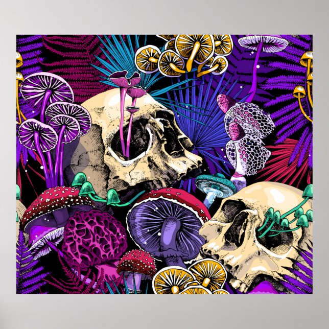 Sömlös tapet mönster. Bright Magic Psychedel Poster (Framsidan)