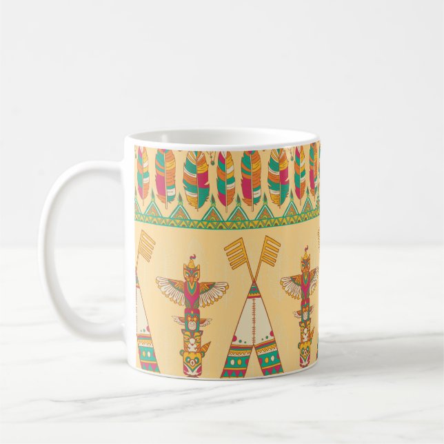 Sömlös tapp av inhemsk ornamenterad tråd kaffemugg (Vänster)