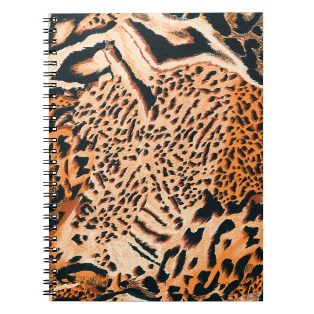 Sömlös tiger, leopard och jaguar. Sömlös textning Anteckningsbok (Framsidan)