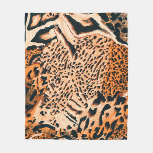 Sömlös tiger, leopard och jaguar. Sömlös textning Fleecefilt