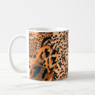 Sömlös tiger, leopard och jaguar. Sömlös textning Kaffemugg