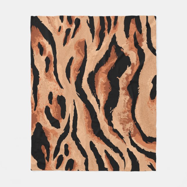 sömlös tiger, leopard skin mönster fleecefilt (Framsidan)