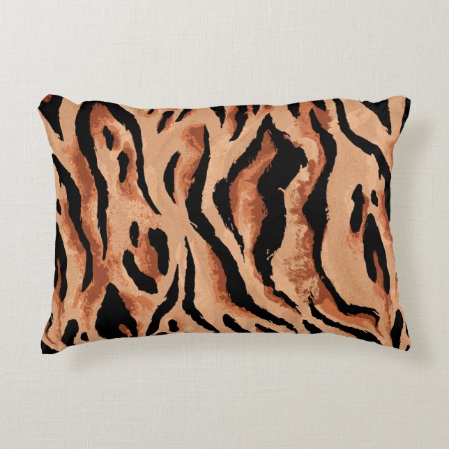 sömlös tiger, leopard skin mönster prydnadskudde (Framsidan)