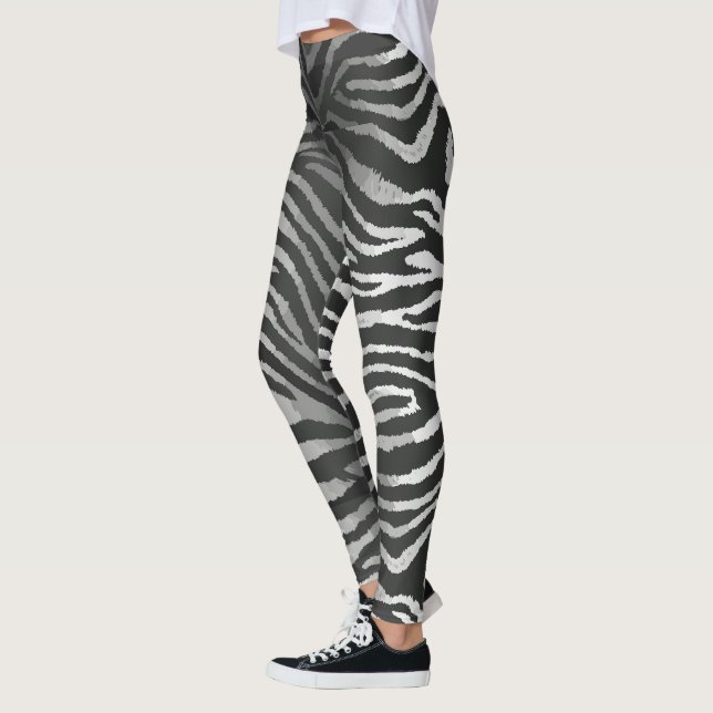 Sömlös tiger randig mönster leggings (Vänster)