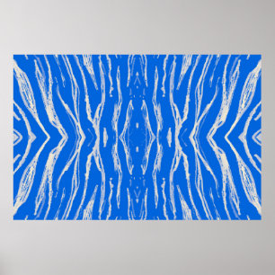 Sömlös Tiger Skin. Vattenfärgsjungel Repeat. Blu Poster