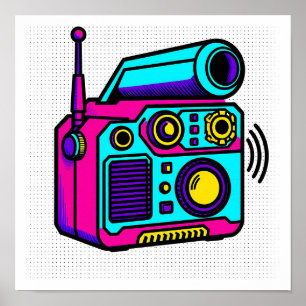 Sömlös Tiling Pop Art Block Tyg och Förpackning Poster