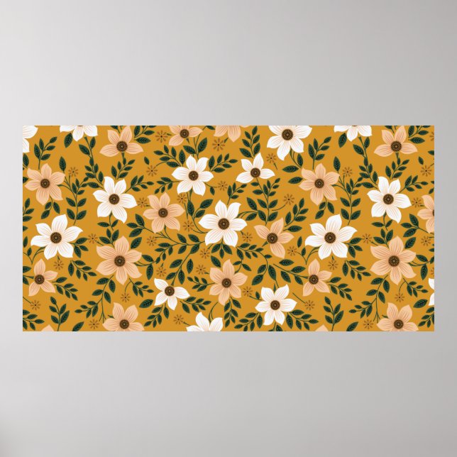 Sömlös traditionell blomma mönster på samlingsplat poster (Framsidan)