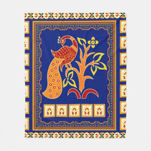 Sömlös traditionell indian gräns med friboskap fleecefilt