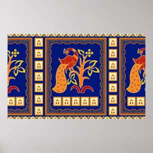 Sömlös traditionell indian gräns med friboskap poster