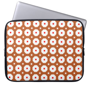 Sömlös, traditionell marockansk brun, vit och röd laptop fodral