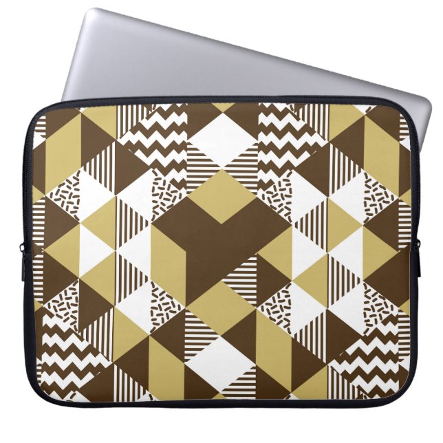 Sömlös triangel: geometrisk guld mode. laptop fodral (Framsidan)