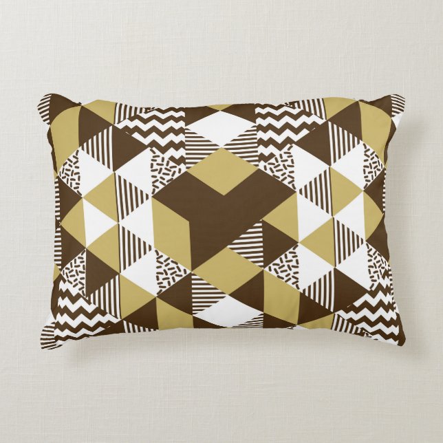 Sömlös triangel: geometrisk guld mode. prydnadskudde (Framsidan)