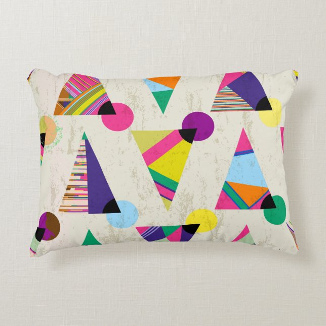 sömlös triangel mönster-bakgrund, hipster-retur prydnadskudde (Framsidan)