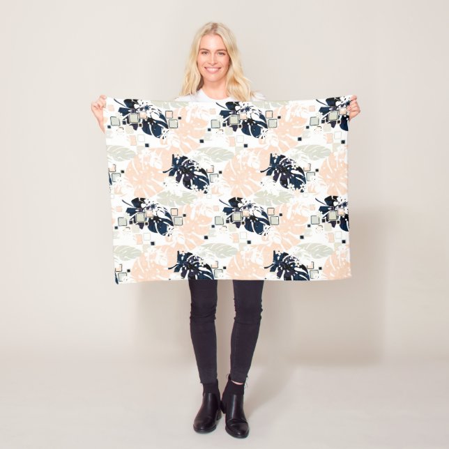 Sömlös tropisk djungel lämnar vid handflatan vid M Fleecefilt (På plats)