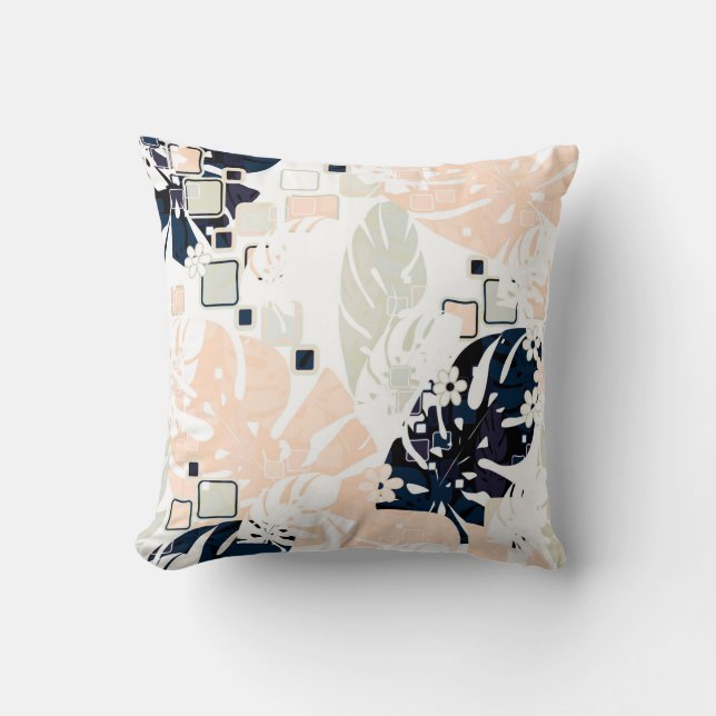 Sömlös tropisk djungel lämnar vid handflatan vid M Kudde (Framsida)