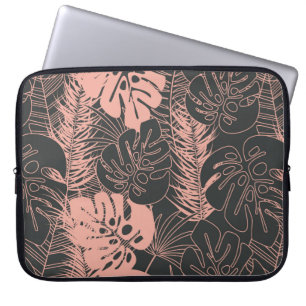 Sömlös tropisk mönster med monstera pal laptop fodral