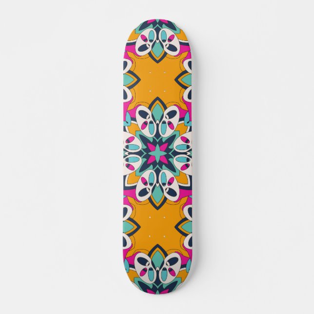Sömlös turkisk färgad cute mini skateboard bräda 18,5 cm (Framsida)