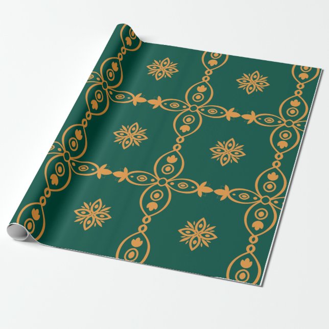 Sömlös turkisk färgad Vintage Presentpapper (Utrullad)
