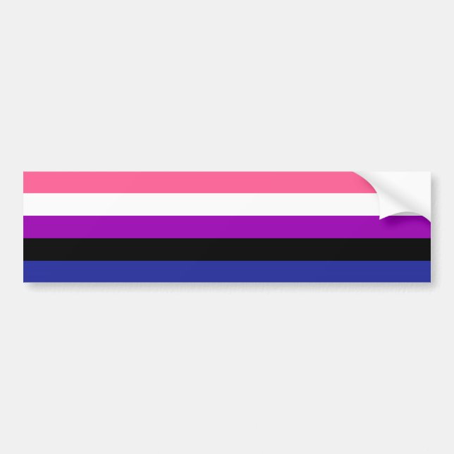 Sömlös upprepad Gender Vätskt Pride Flagga Mönster Bildekal (Framsidan)